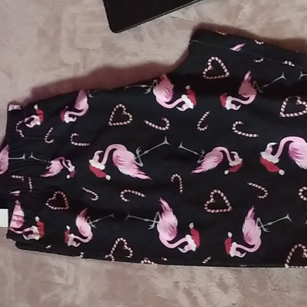 Pink flamingo Christmas leggings